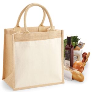 W426 Westford Mill Cotton Pocket Jute Midi Tote