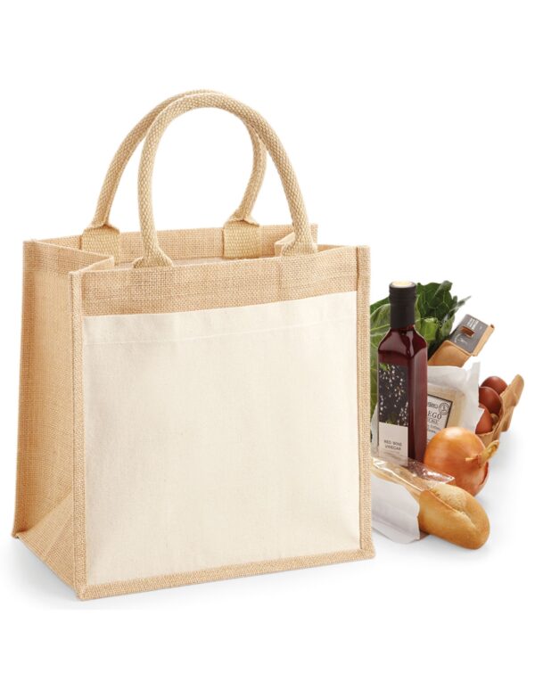 W426 Westford Mill Cotton Pocket Jute Midi Tote